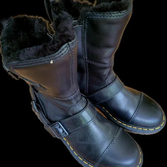 Kristy Mid Calf Faux Fur Leather Boots - Picture 3 of 4